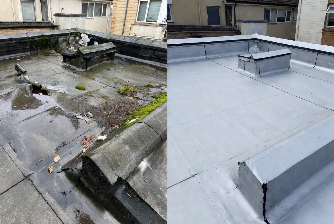 Apartment roof replacement Yorkshire.