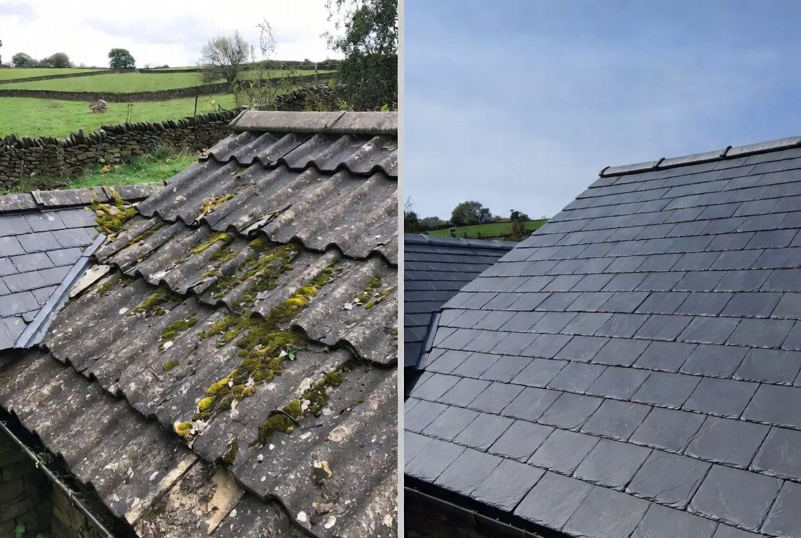 Asbestos roof replacement Yorkshire.