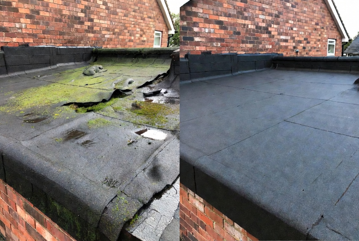 Brand new flat roof replacement Yorkshire.