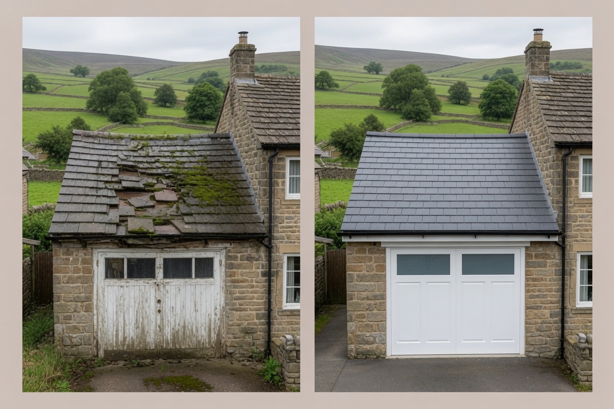Local garage roof repair Yorkshire.