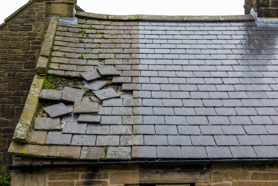 Slate roof replacement Yorkshire.