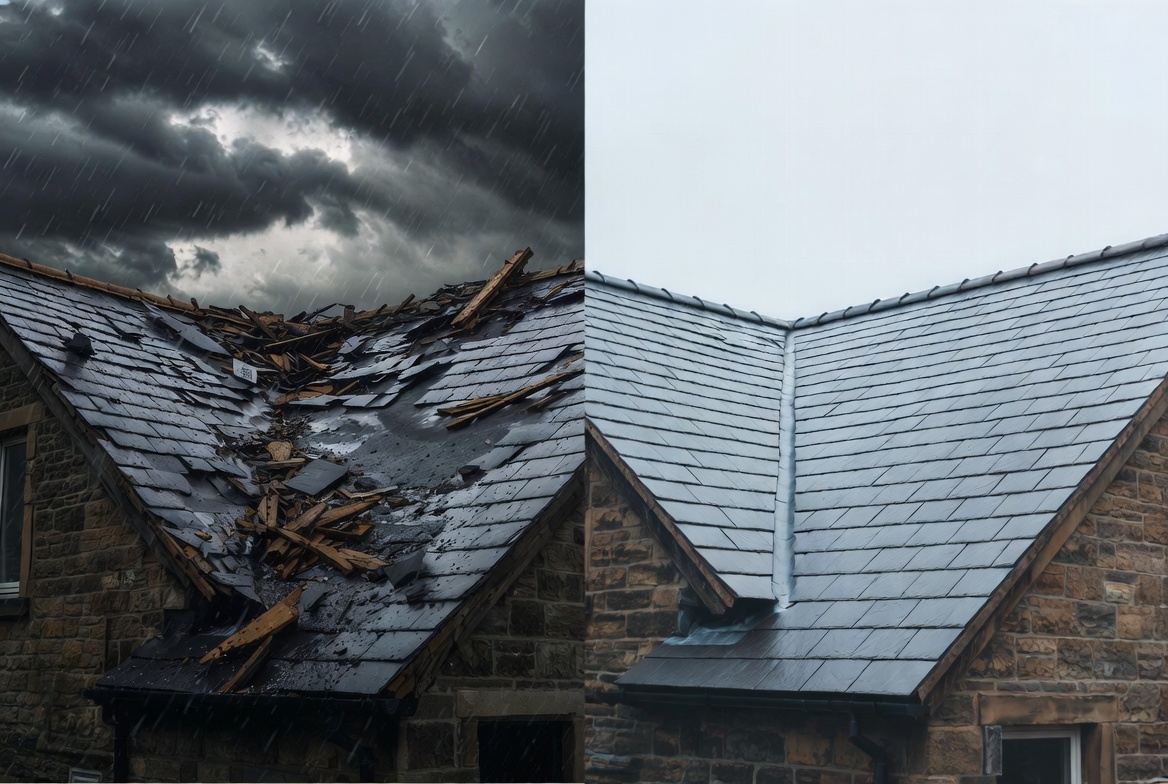 Storm damage roof replacement Yorkshire