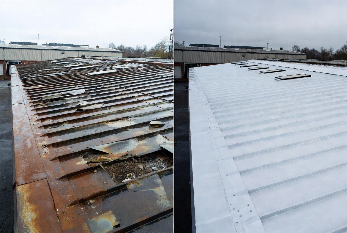 Warehouse roof replacement Yorkshire.